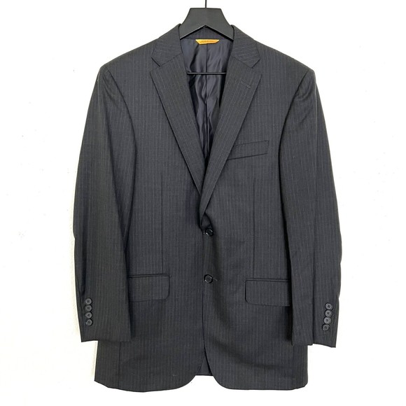 Hickey Freeman Recent Mens Pinstripe Sport CoatSize 38 R Grey